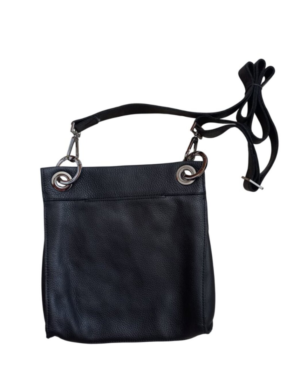 Hammitt Los Angeles Tony Small Black Leather Crossbody Bag - Silver Rivets - Picture 2 of 7